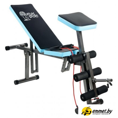 Силовая скамья Atlas Sport AS-03 Pro с партой (черный/синий)