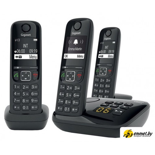 Радиотелефон Gigaset AS690A Trio RUS (черный)