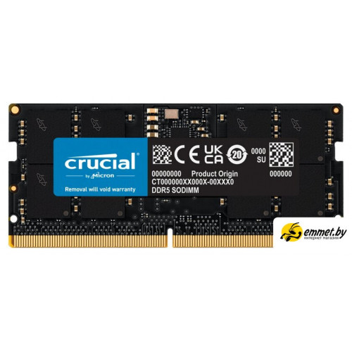 Оперативная память Crucial 16ГБ DDR5 SODIMM 4800 МГц CT16G48C40S5