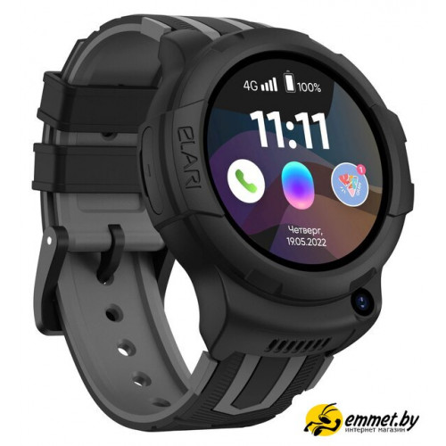 Детские умные часы Elari KidPhone 4G Wink (черный)
