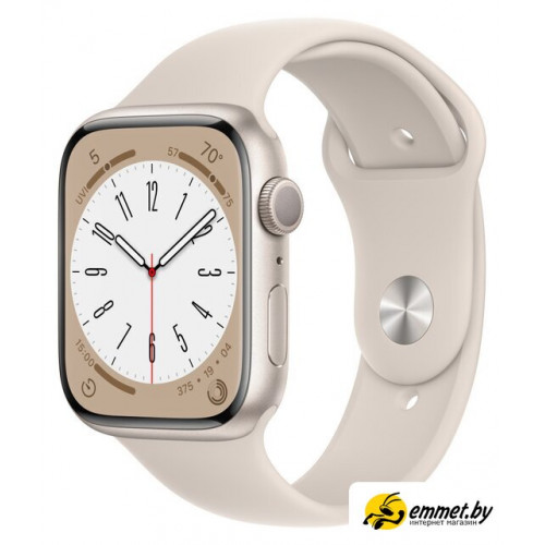 Умные часы Apple Watch Series 8 45 мм (алюминиевый корпус, звездный свет/звездный