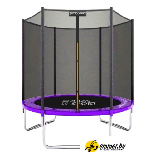 Батут Atlas Sport 140 см - 4.5ft (внешняя сетка, сливовый)