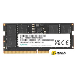 Оперативная память Apacer 16ГБ DDR5 SODIMM 4800 МГц AS16GHB48CTBBGH
