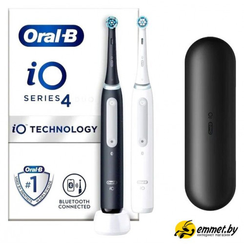 Комплект зубных щеток Oral-B iO Series 4 Duo (черный/белый)