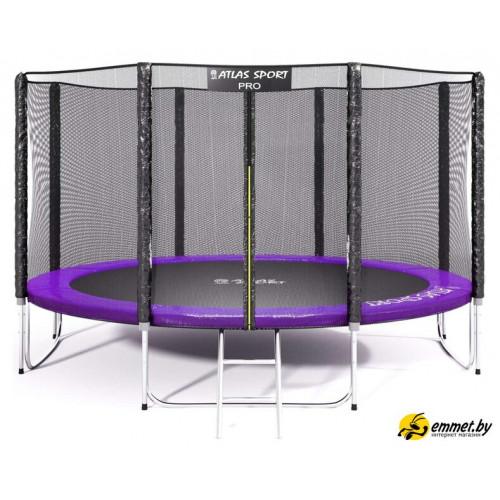 Батут Atlas Sport 404см - 13ft Pro (с лестницей, внешняя сетка, сливовый)
