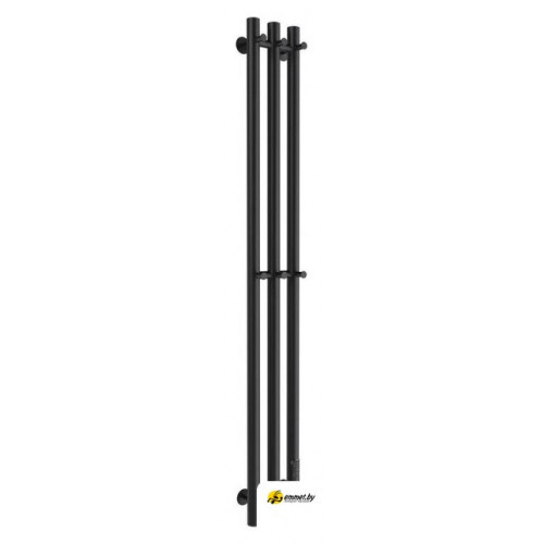 Полотенцесушитель Маргроид Ferrum Inaro СНШ 120x6x12 6 крючков, Черный матовый, скрытого мо