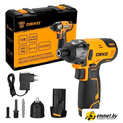 Винтоверт Deko DKIS12-Li Set 063-4390 (с 2-мя АКБ, кейс)