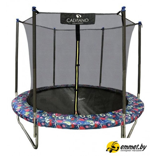 Батут Calviano Smile 252 см-8FT INSIDE с внутренней сеткой складной