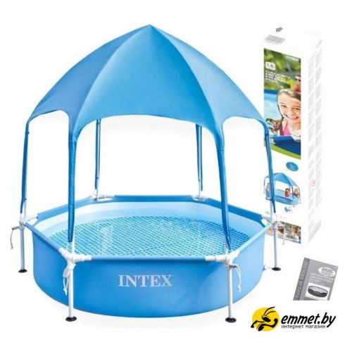 Каркасный бассейн Intex Metal Frame с навесом 28209NP (183x38)