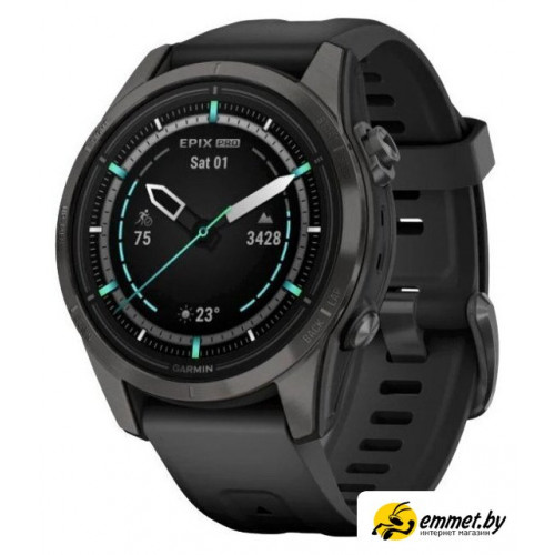 Умные часы Garmin Epix Pro Gen 2 Sapphire 42 мм (карбоново-серый титан/черный)