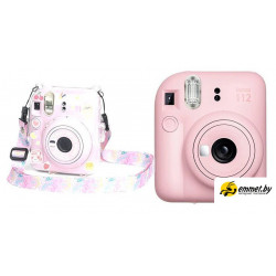 Фотоаппарат Fujifilm Instax Mini 12 (розовый) + розовый чехол Sundays с ремнем
