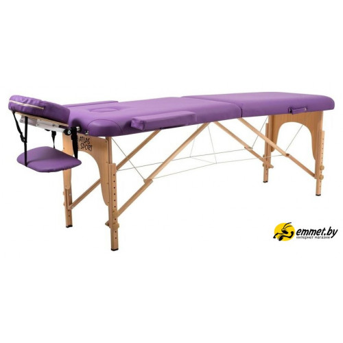 Массажный стол Atlas Sport складной 2-с деревянный 70 см (фиолетовый)