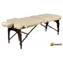 Массажный стол Atlas Sport 70 см XXL PRO с валиком складной 3-с деревянный (бежевый)