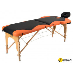 Массажный стол Atlas Sport складной 2-с деревянный 70 см (черно-оранжевый)