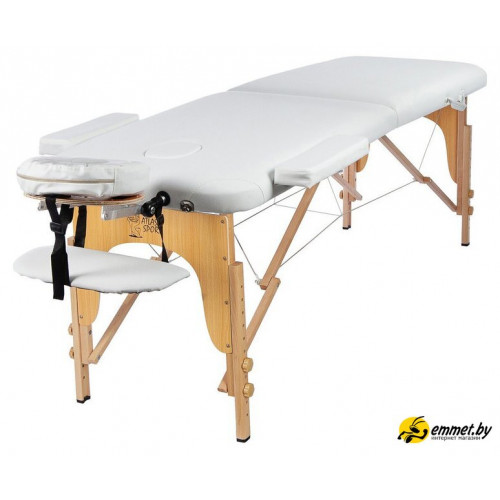 Массажный стол Atlas Sport складной 2-с деревянный 70 см (белый)