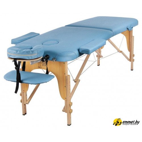 Массажный стол Atlas Sport складной 2-с деревянный 70 см (светло-голубой)