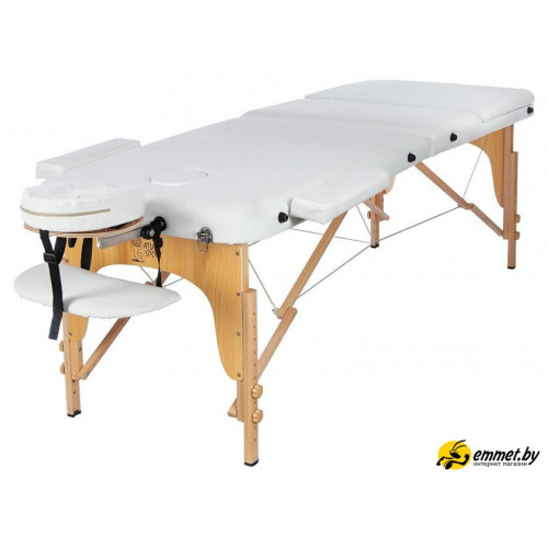 Массажный стол Atlas Sport 60 см складной 3-с деревянный (белый)