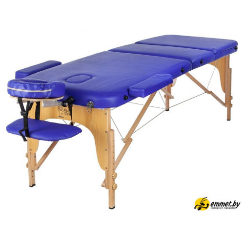 Массажный стол Atlas Sport 60 см складной 3-с деревянный (синий)
