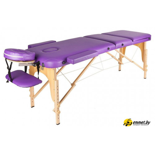 Массажный стол Atlas Sport 70 см складной 3-с деревянный (фиолетовый)