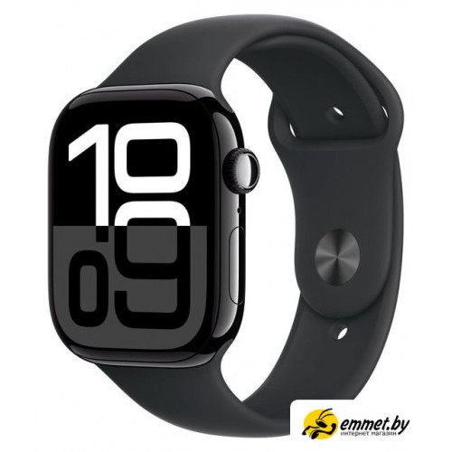 Умные часы Apple Watch Series 10 46 мм (алюминиевый корпус, черный/черный, спорти